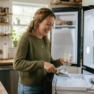 Your refrigerator can produce high-quality ice with a reverse osmosis drinking water system.