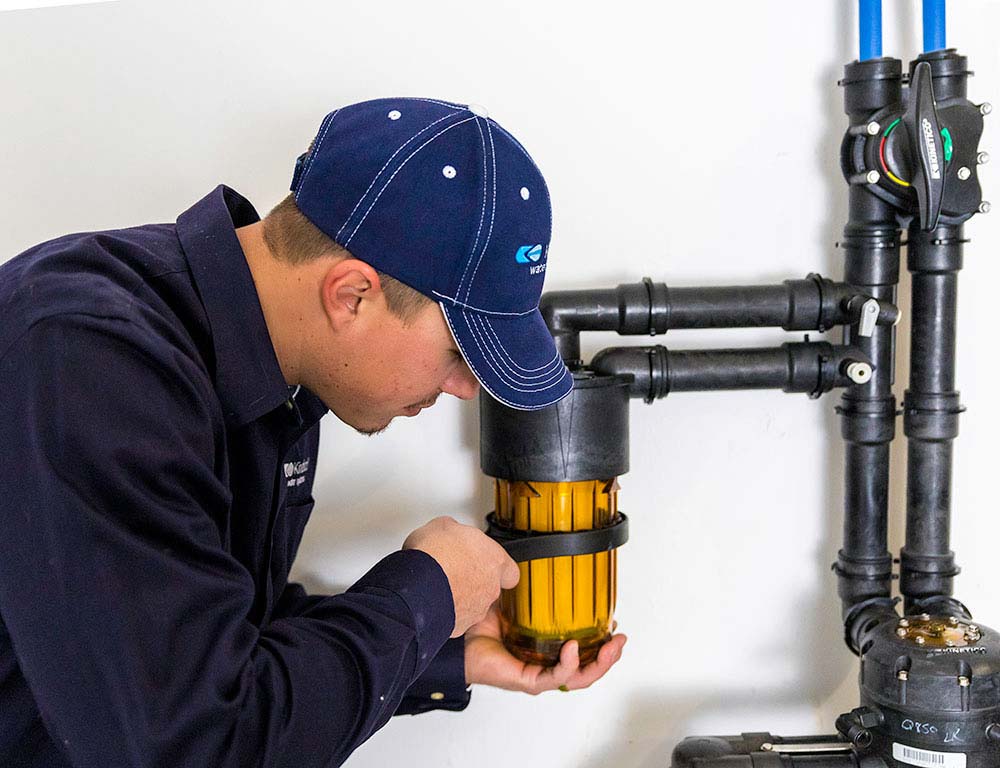 Change your sediment pre-filter regularly to keep iron at bay